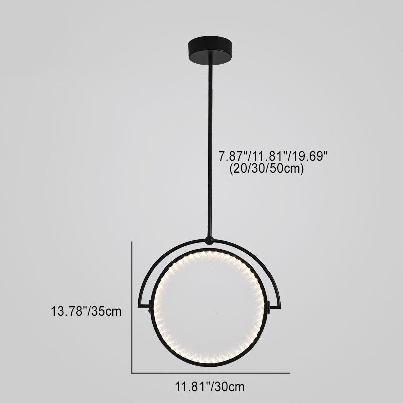 モダンアールデコ調のラウンド型リバーシブルアクリルアイアンLEDペンダントライト（ダイニングルーム用） 
