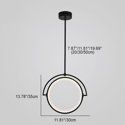 モダンアールデコ調のラウンド型リバーシブルアクリルアイアンLEDペンダントライト（ダイニングルーム用） 