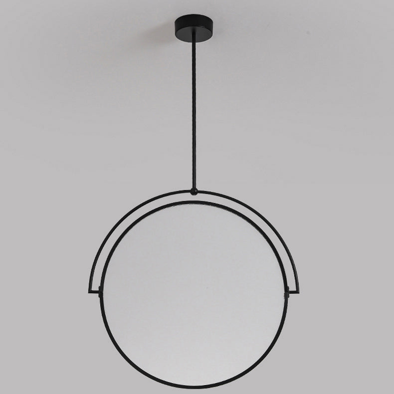 モダンアールデコ調のラウンド型リバーシブルアクリルアイアンLEDペンダントライト（ダイニングルーム用） 