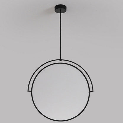 モダンアールデコ調のラウンド型リバーシブルアクリルアイアンLEDペンダントライト（ダイニングルーム用） 