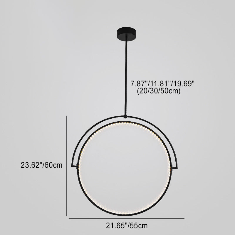 モダンアールデコ調のラウンド型リバーシブルアクリルアイアンLEDペンダントライト（ダイニングルーム用） 