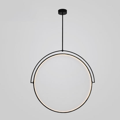 モダンアールデコ調のラウンド型リバーシブルアクリルアイアンLEDペンダントライト（ダイニングルーム用） 