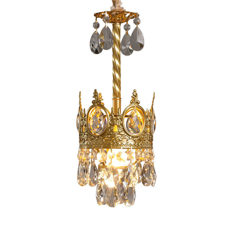 Traditional French Cone Iron Crystal 1/4/6 - Light Pendant Light For Living Room