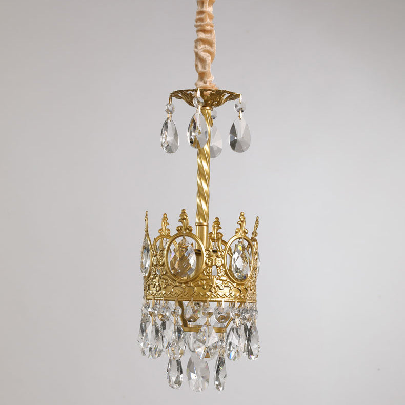 Traditional French Cone Iron Crystal 1/4/6 - Light Pendant Light For Living Room