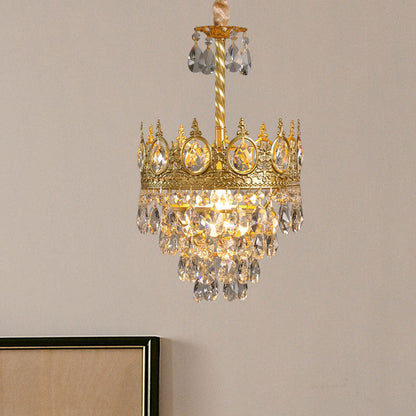 Traditional French Cone Iron Crystal 1/4/6 - Light Pendant Light For Living Room