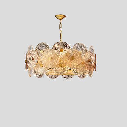 Contemporary Luxury Round Snowflake Glass Iron 8/15/22 - Light Chandelier For Living Room