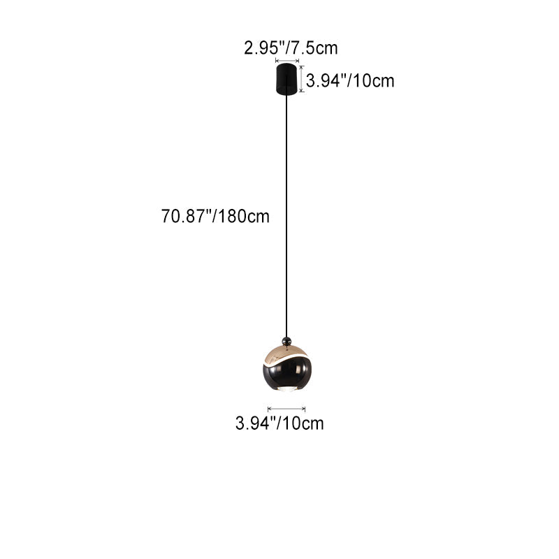 Contemporary Nordic Ball Aluminum Hardware LED Pendant Light For Bedroom