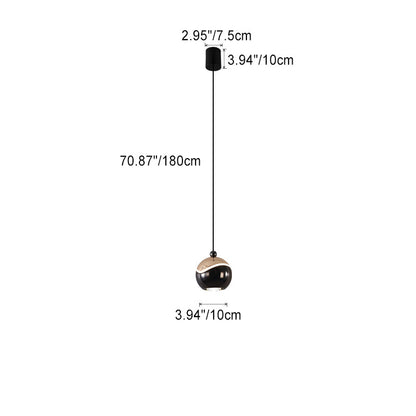 Contemporary Nordic Ball Aluminum Hardware LED Pendant Light For Bedroom