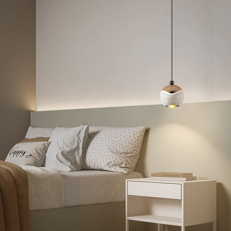 Contemporary Nordic Ball Aluminum Hardware LED Pendant Light For Bedroom