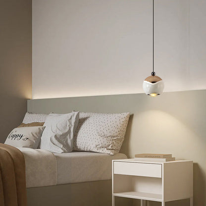 Contemporary Nordic Ball Aluminum Hardware LED Pendant Light For Bedroom