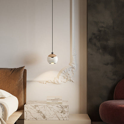 Contemporary Nordic Ball Aluminum Hardware LED Pendant Light For Bedroom