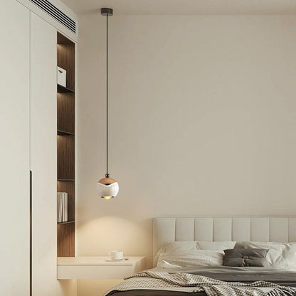 Contemporary Nordic Ball Aluminum Hardware LED Pendant Light For Bedroom