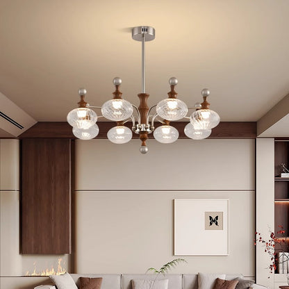 ثريات LED دائرية معاصرة من الحديد والزجاج لغرفة المعيشة 