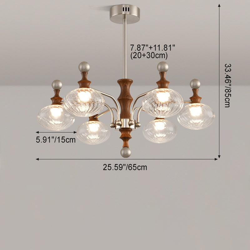 ثريات LED دائرية معاصرة من الحديد والزجاج لغرفة المعيشة 