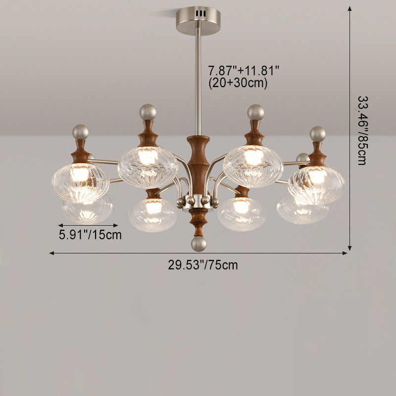 ثريات LED دائرية معاصرة من الحديد والزجاج لغرفة المعيشة 