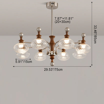 ثريات LED دائرية معاصرة من الحديد والزجاج لغرفة المعيشة 