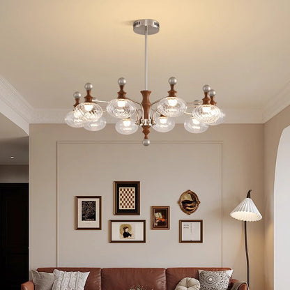 ثريات LED دائرية معاصرة من الحديد والزجاج لغرفة المعيشة 