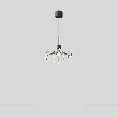 Contemporary Nordic Round Dots Iron Aluminum Acrylic LED Chandeliers For Living Room