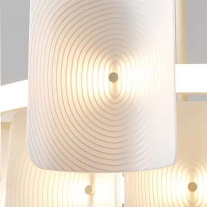 Traditional Japanese Dome Aluminum Acrylic LED Chandeliers For Living Room