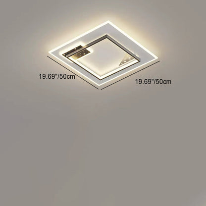 Contemporary Nordic Round Square Rectangle Splicing Acrylic Iron LED Flush Mount Ceiling Light For Bedroom