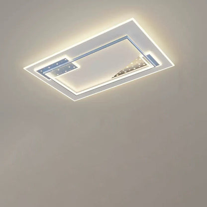Contemporary Nordic Round Square Rectangle Splicing Acrylic Iron LED Flush Mount Ceiling Light For Bedroom