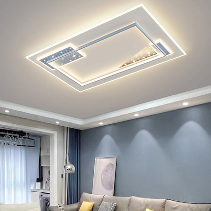 Contemporary Nordic Round Square Rectangle Splicing Acrylic Iron LED Flush Mount Ceiling Light For Bedroom