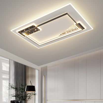 Contemporary Nordic Round Square Rectangle Splicing Acrylic Iron LED Flush Mount Ceiling Light For Bedroom