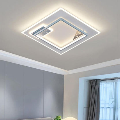 Contemporary Nordic Round Square Rectangle Splicing Acrylic Iron LED Flush Mount Ceiling Light For Bedroom