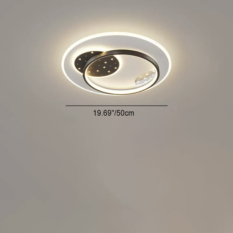 Contemporary Nordic Round Square Rectangle Splicing Acrylic Iron LED Flush Mount Ceiling Light For Bedroom