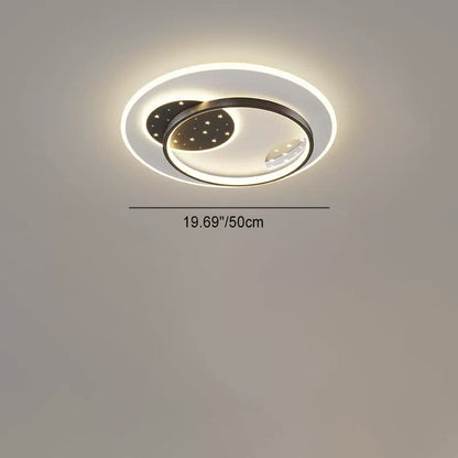 Contemporary Nordic Round Square Rectangle Splicing Acrylic Iron LED Flush Mount Ceiling Light For Bedroom
