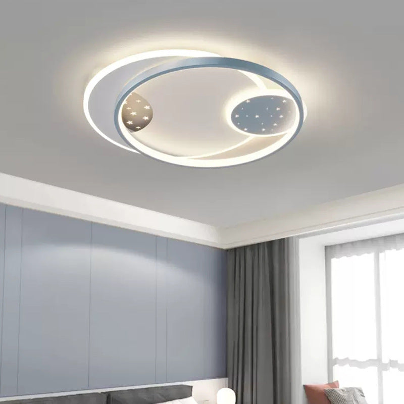 Contemporary Nordic Round Square Rectangle Splicing Acrylic Iron LED Flush Mount Ceiling Light For Bedroom
