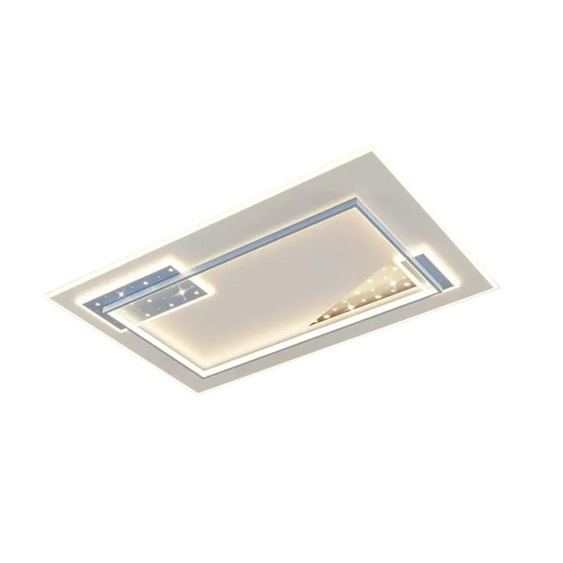 Contemporary Nordic Round Square Rectangle Splicing Acrylic Iron LED Flush Mount Ceiling Light For Bedroom