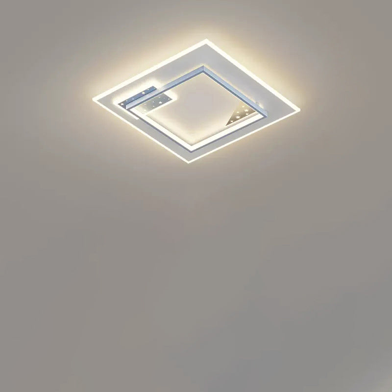 Contemporary Nordic Round Square Rectangle Splicing Acrylic Iron LED Flush Mount Ceiling Light For Bedroom