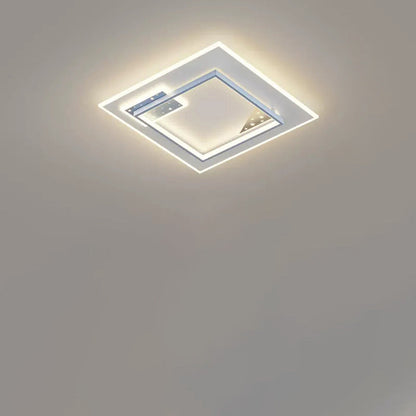 Contemporary Nordic Round Square Rectangle Splicing Acrylic Iron LED Flush Mount Ceiling Light For Bedroom