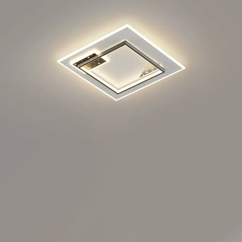 Contemporary Nordic Round Square Rectangle Splicing Acrylic Iron LED Flush Mount Ceiling Light For Bedroom