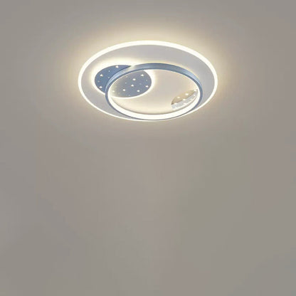 Contemporary Nordic Round Square Rectangle Splicing Acrylic Iron LED Flush Mount Ceiling Light For Bedroom