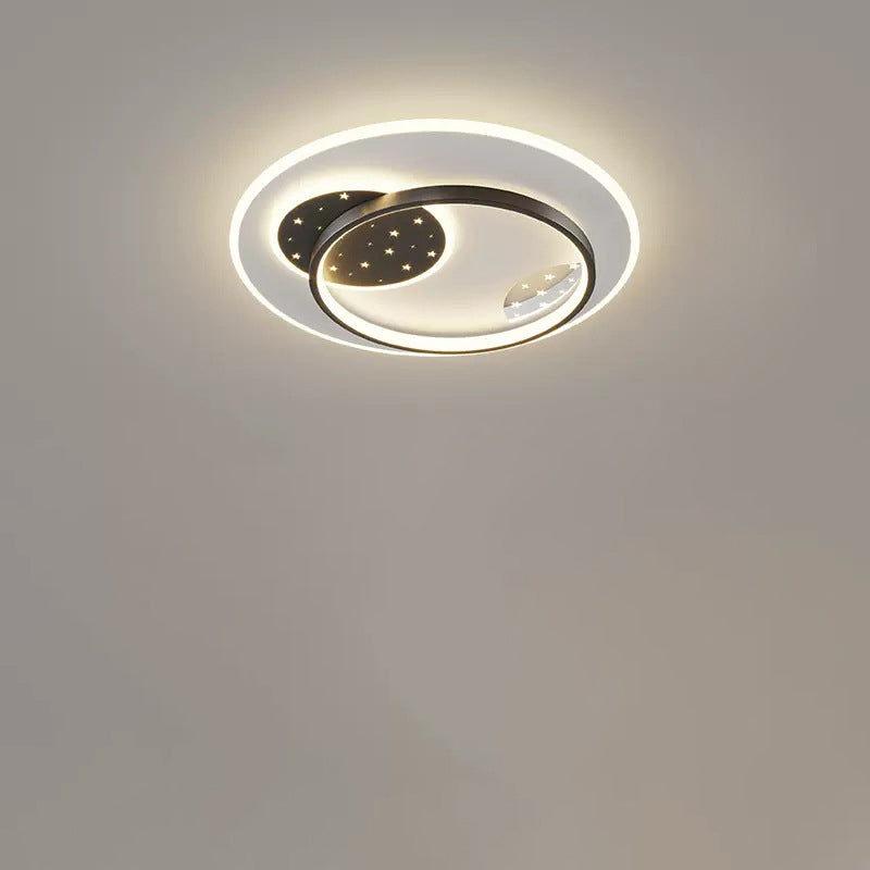 Contemporary Nordic Round Square Rectangle Splicing Acrylic Iron LED Flush Mount Ceiling Light For Bedroom