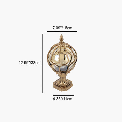 Contemporary Simplicity Round Waterproof Aluminum Glass 1 - Light Outdoor Post Light For Garden