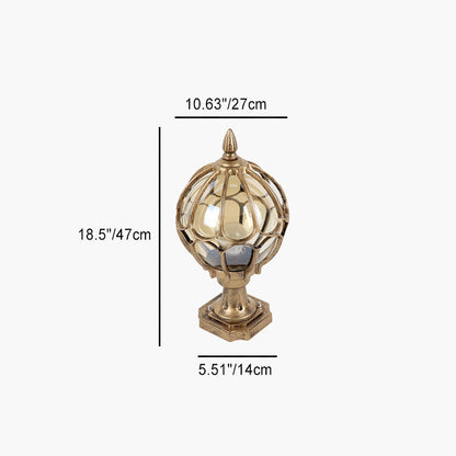 Contemporary Simplicity Round Waterproof Aluminum Glass 1 - Light Outdoor Post Light For Garden