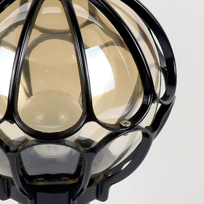 Contemporary Simplicity Round Waterproof Aluminum Glass 1 - Light Outdoor Post Light For Garden