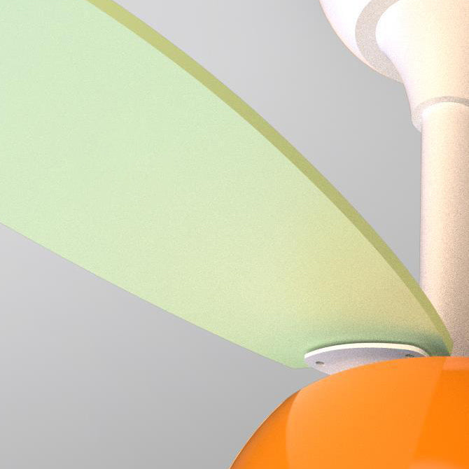 Contemporary Creative Carrot Rabbit Three Fan Blades PE Copper Iron LED Downrods Ceiling Fan Light For Bedroom