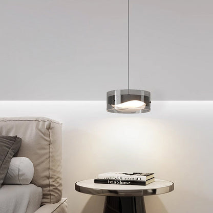 Contemporary Simplicity Dome Round Transparent Glass Iron LED Pendant Light For Bedroom
