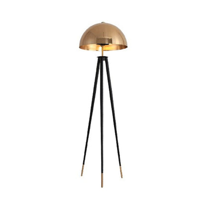 Contemporary Simplicity Aluminum Iron Semicircular Lampshade 1 - Light Standing Floor Lamp For Living Room