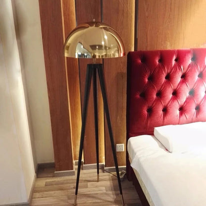 Contemporary Simplicity Aluminum Iron Semicircular Lampshade 1 - Light Standing Floor Lamp For Living Room