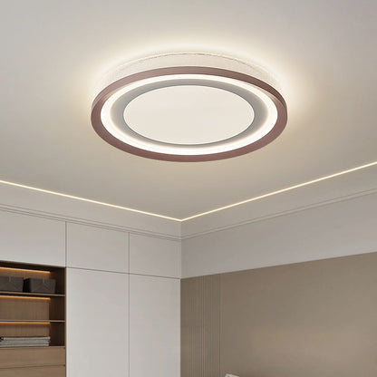 Contemporary Simplicity Round Iron Aluminum Acrylic LED Flush Mount Ceiling Light For Bedroom
