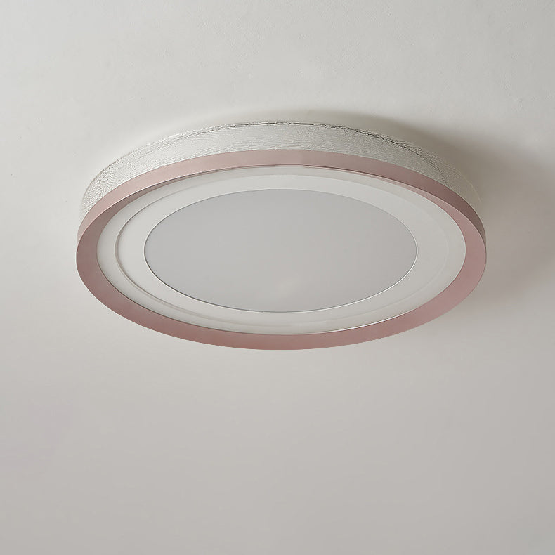 Contemporary Simplicity Round Iron Aluminum Acrylic LED Flush Mount Ceiling Light For Bedroom