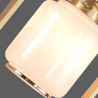 Traditional Chinese Welcoming Pine Sika Deer Iron Hardware Glass 1 - Light Wall Sconce Lamp For Living Room