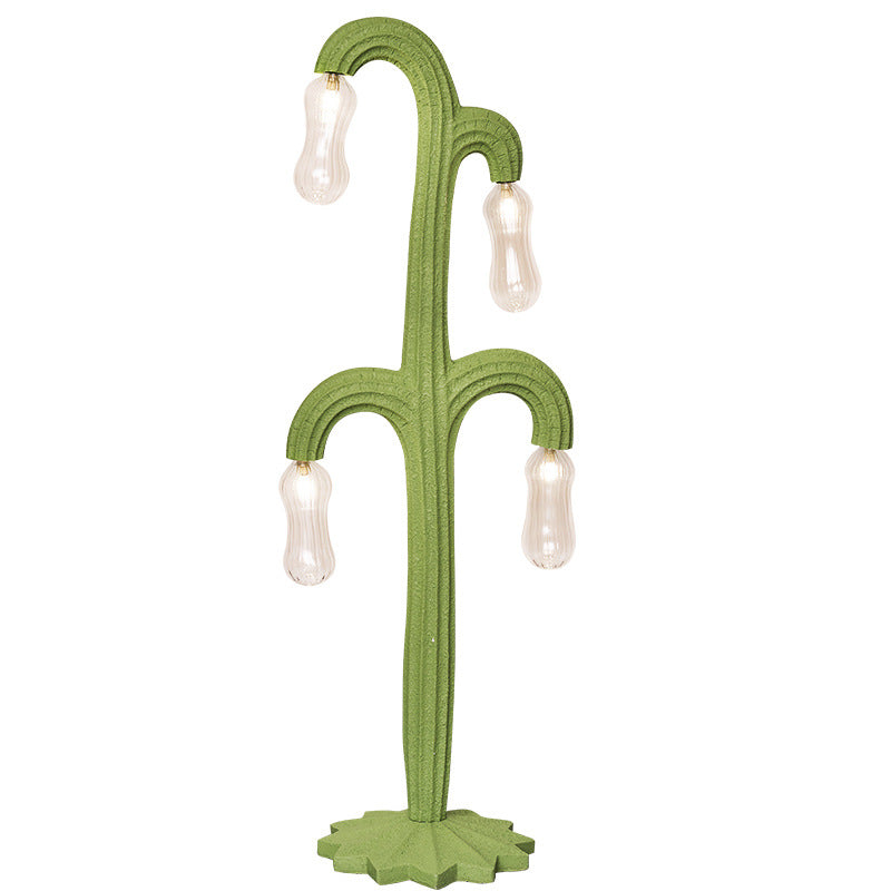 Contemporary Creative Cactus Resin Glass 4 - Light Standing Floor Lamp For Living Room
