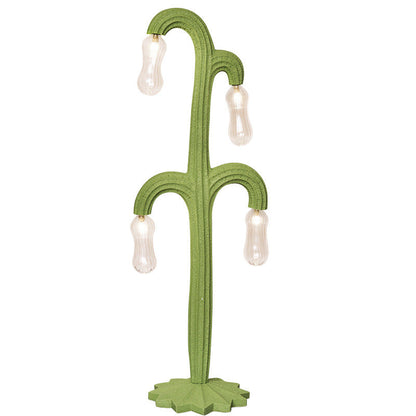 Contemporary Creative Cactus Resin Glass 4 - Light Standing Floor Lamp For Living Room
