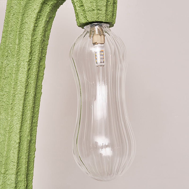Contemporary Creative Cactus Resin Glass 4 - Light Standing Floor Lamp For Living Room